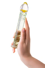 Нереалистичный фаллоимитатор Sexus Glass Snake, стекло, прозрачный, 16,5 см