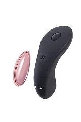 Вибровкладыш в трусики Satisfyer Little Secret Connect App с пультом ДУ, силикон, чёрный, 8,57 см