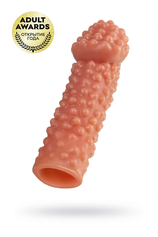 Насадка PS-004 KOKOS с дополнительной стимуляцией, реалистичная, TPE, телесная, 16.5 см