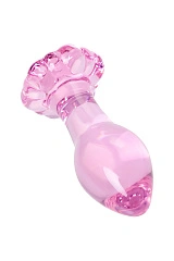 Анальная втулка Sexus Glass, стекло, розовая, 8,3 см