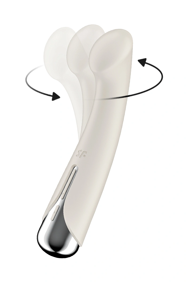 Вибратор для точки G  с ротацией Satisfyer Spinning G-Spot 1, силикон, бежевый, 16,8 см