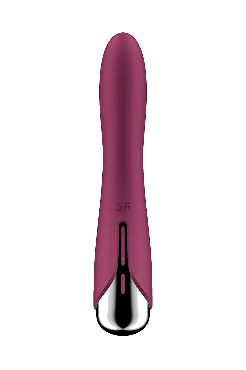 Вибратор для точки G  с ротацией Satisfyer Spinning Vibe 1, силикон, бордовый, 17,8 см