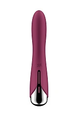 Вибратор для точки G  с ротацией Satisfyer Spinning Vibe 1, силикон, бордовый, 17,8 см