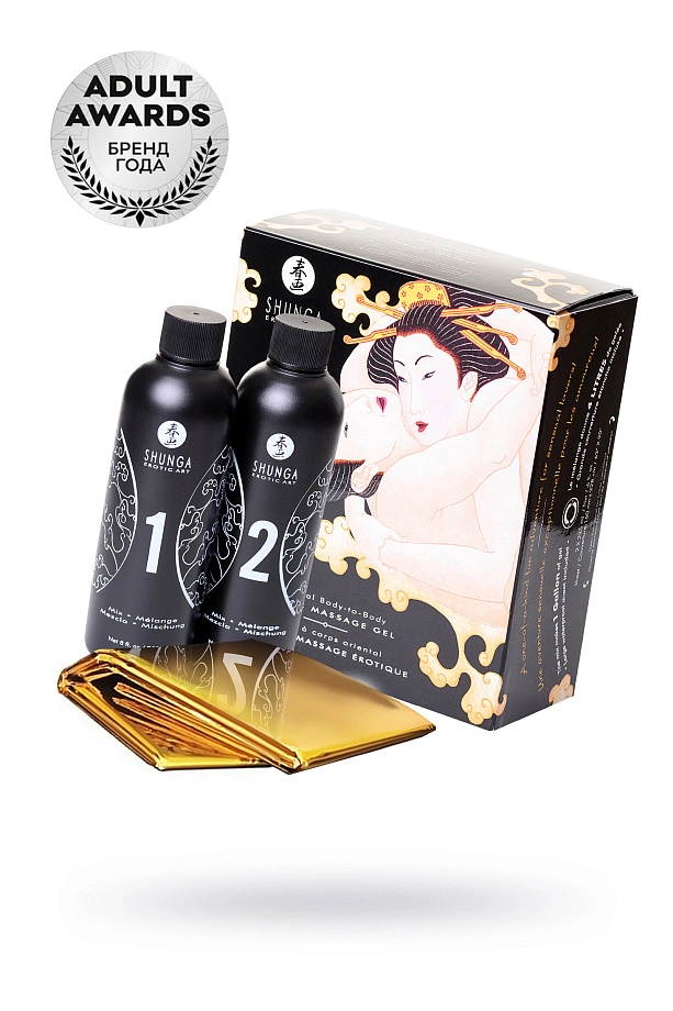 Массажный гель Shunga «Манго дыня» серии «Контактный восточный массаж» 2х225 мл.
