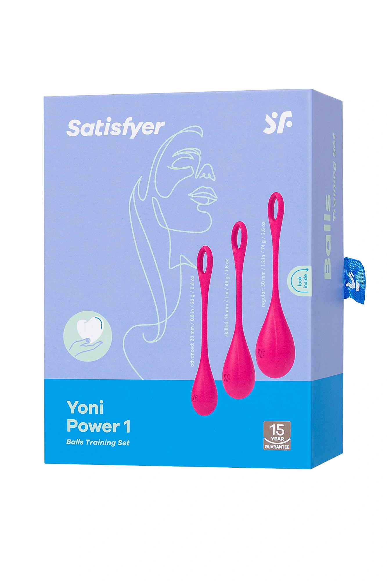 Набор вагинальных шариков Satisfyer YONI Power 1, силикон, красный, Ø 2 см.