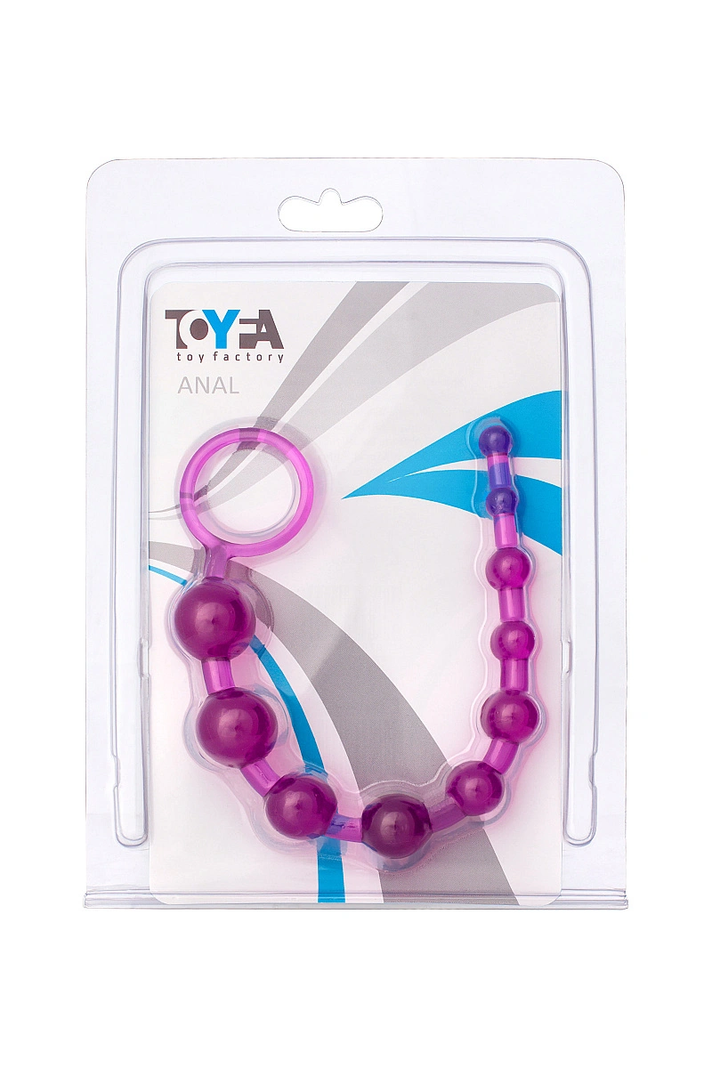 Анальная цепочка TOYFA, PVC, фиолетовый, 30 см