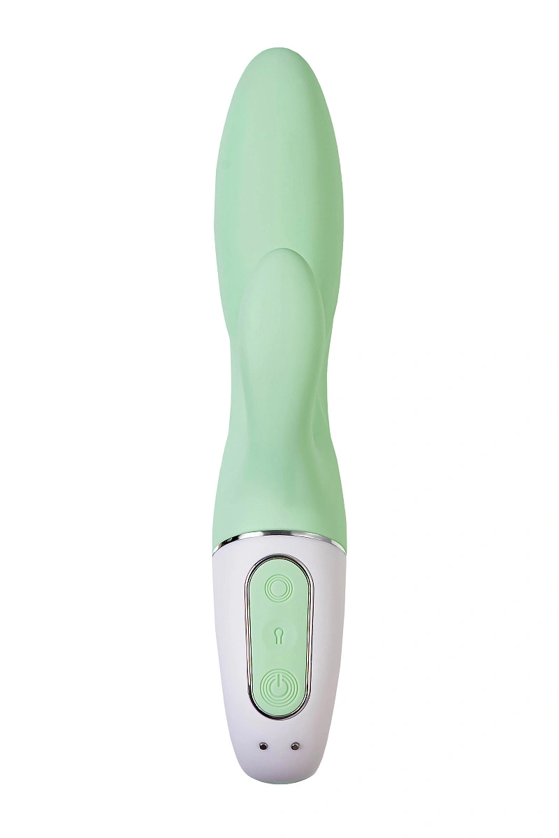 Вибратор с расширением Satisfyer Air Pump Bunny 5+ Connect App, силикон, мятный, 10 см