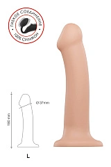 Ремневой нереалистичный страпон на присоске Strap-on-me, L, силикон, телесный, 19 см