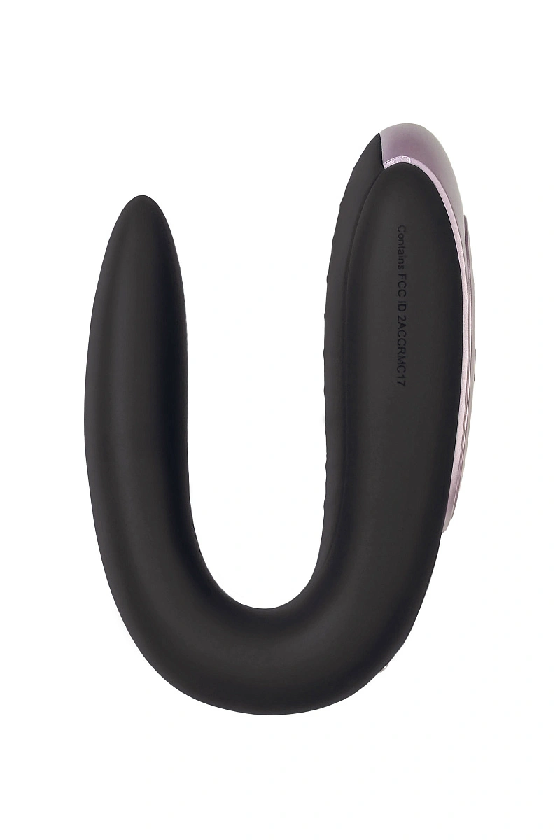 Стимулятор для пар Satisfyer Double Fun Connect App, с пультом ДУ, силикон, черный, 9 см