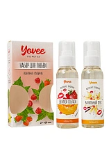 Набор гелей-смазок Yovee для любви вкусовой: клубника/дыня и ваниль. сливки, 2х100 мл