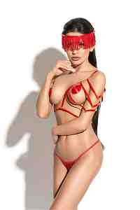 Портупея Me Seduce Queen of hearts Hussard, красная
