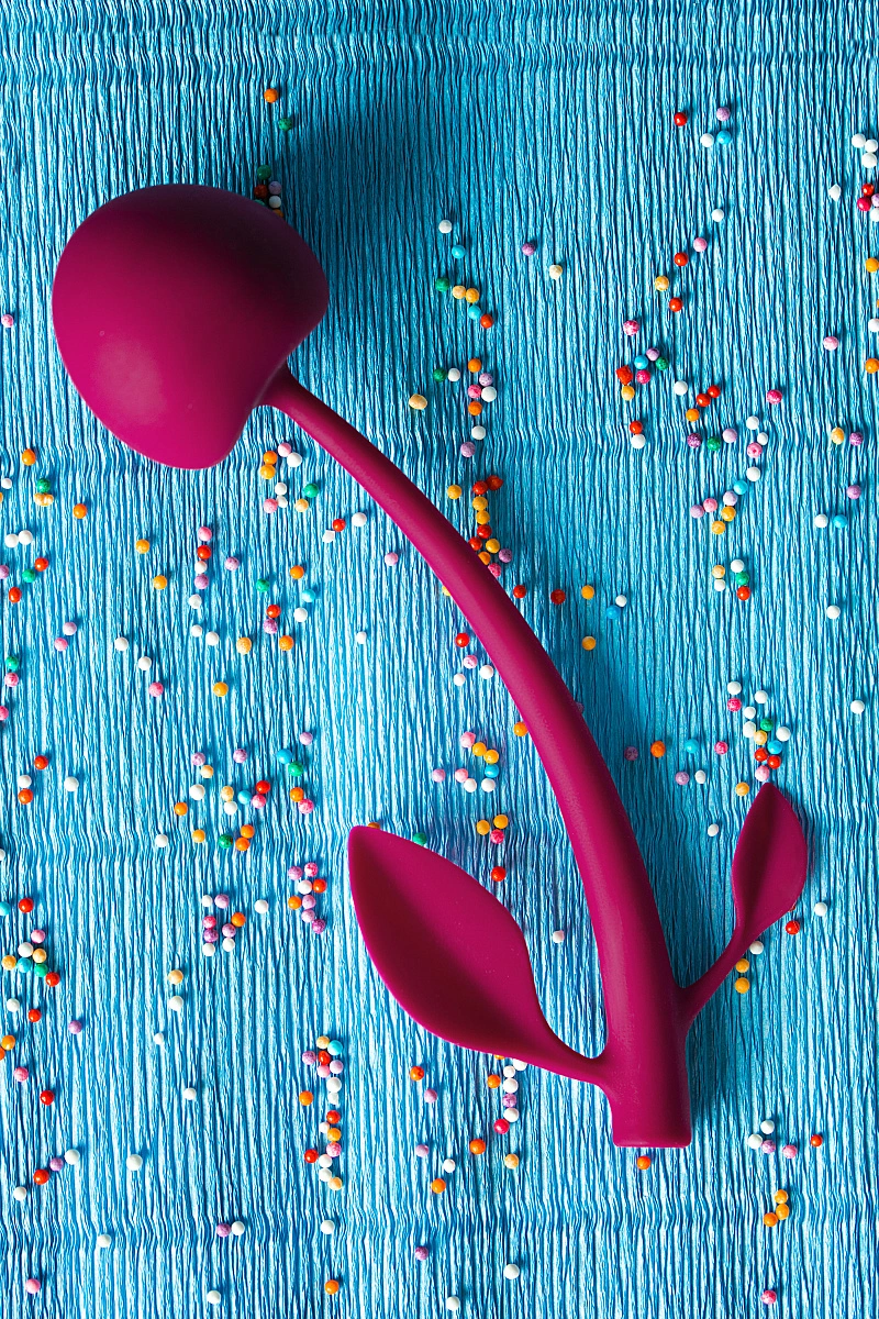 Вагинальный шарик JOS CHERRY, силикон, бордовый, 14,5 см