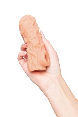 Насадка реалистичная KOKOS NUDE SLEEVE с дополнительной стимуляцией, TPE, телесная, 12 см