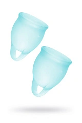 Менструальная чаша Satisfyer Feel Confident, 2 шт в наборе, силикон, синий