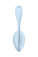 Виброяйцо Satisfyer Smooth Petal Connect App, голубое, 6,5 см