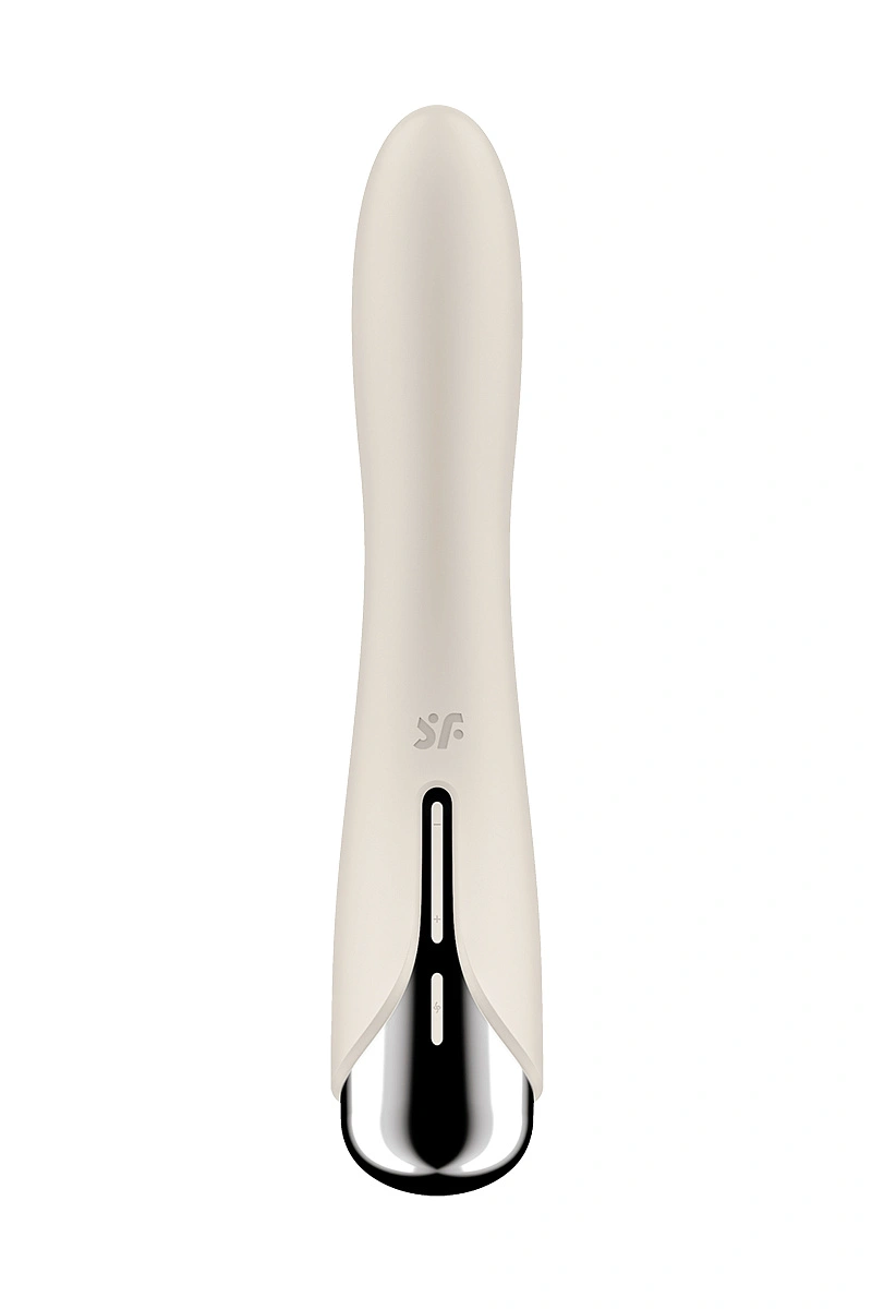 Вибратор для точки G  с ротацией Satisfyer Spinning Vibe 1, силикон, бежевый, 17,8 см