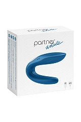 Многофункциональный стимулятор для пар Satisfyer Double Whale, силикон, голубой, 17 см.