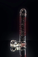 Нереалистичный фаллоимитатор Sexus Glass, стекло, прозрачный, 16 см