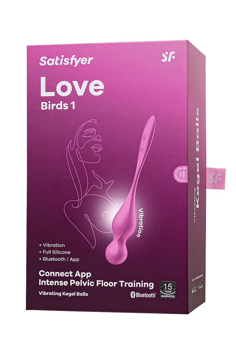 Вагинальные шарики с вибрацией Satisfyer Love Birds 1 Connect App, розовый, 22,2 см