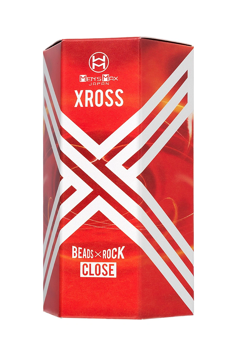 Мастурбатор нереалистичный MensMax XROSS BEADS×ROCK CLOSE, TPE, прозрачный, 14,2 см