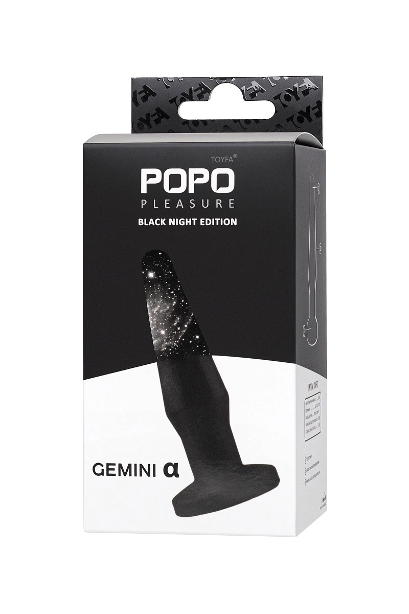 Анальная втулка TOYFA POPO Pleasure Gemini α, TPE, черная, 12,1 см