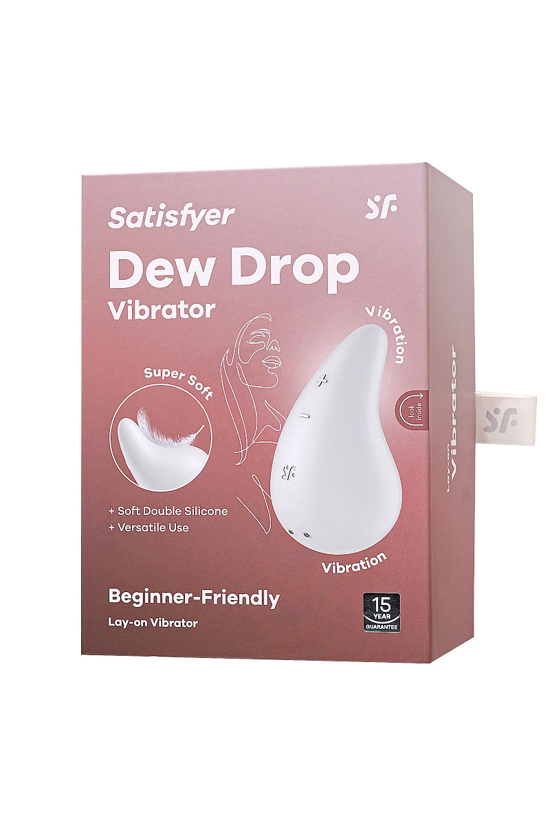 Вибромассажер Satisfyer Dew Drop, силикон, белый, 8,1 см