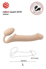 Безремневой нереалистичный страпон Strap-on-me, L, силикон, телесный, 25 см