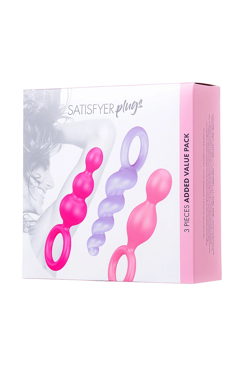 Набор анальных плагов Satisfyer Booty Call colored 3 шт, силикон, ассорти, 13,5 см