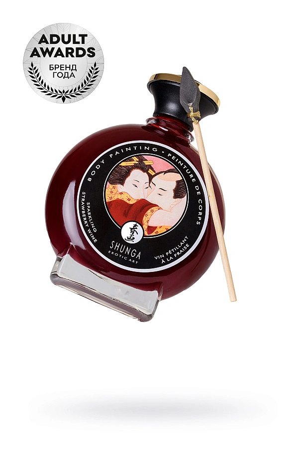 Декоративная крем-краска для тела Shunga «Игристое клубничное вино» (Sparkling Strawberry Wine), 100 мл.