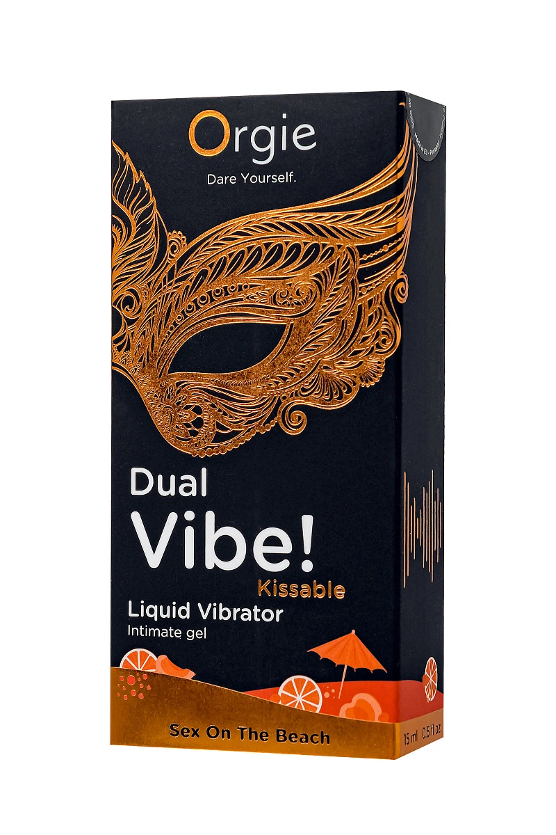 Съедобный гель с эффектом вибрации Orgie DUAL VIBE!, со вкусом коктейля секс на пляже, 15 мл