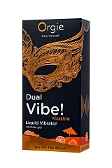 Съедобный гель с эффектом вибрации Orgie DUAL VIBE!, со вкусом коктейля секс на пляже, 15 мл