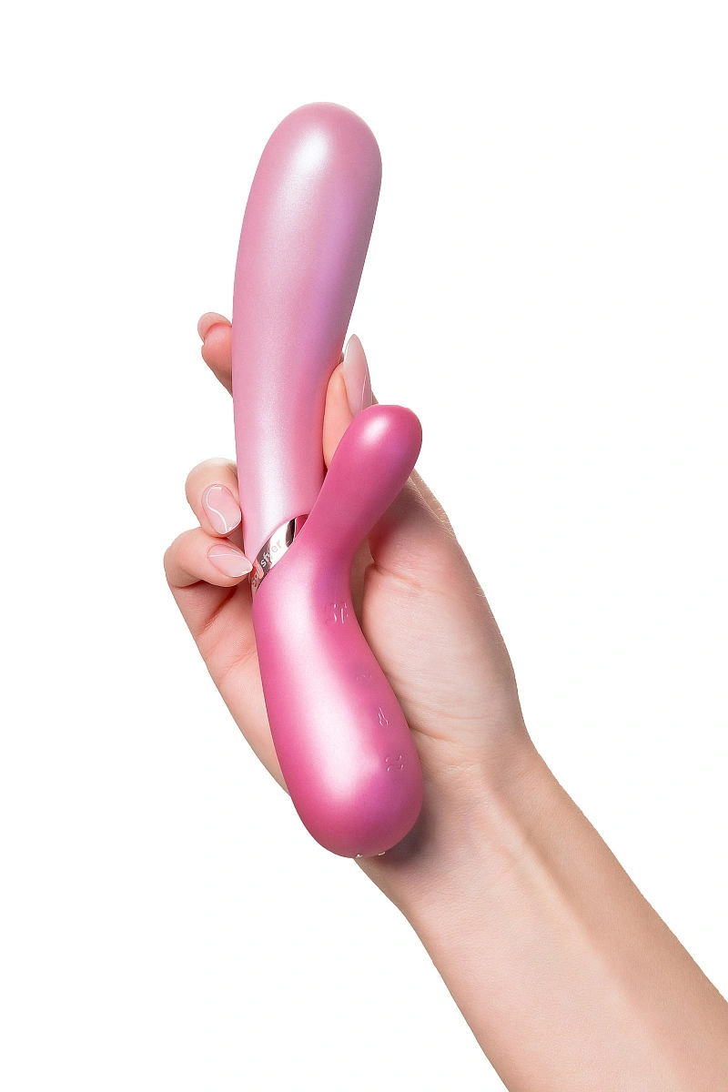 Вибратор Satisfyer Hot Lover Connect App с клиторальным стимулятором, розовый, 20,4 см