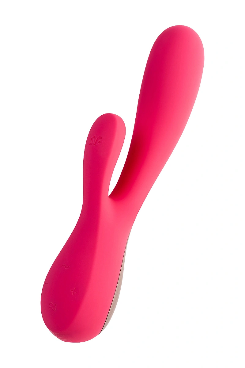 Нереалистичный вибратор Satisfyer Mono Flex Connect App, силикон, красный, 20,4 см.