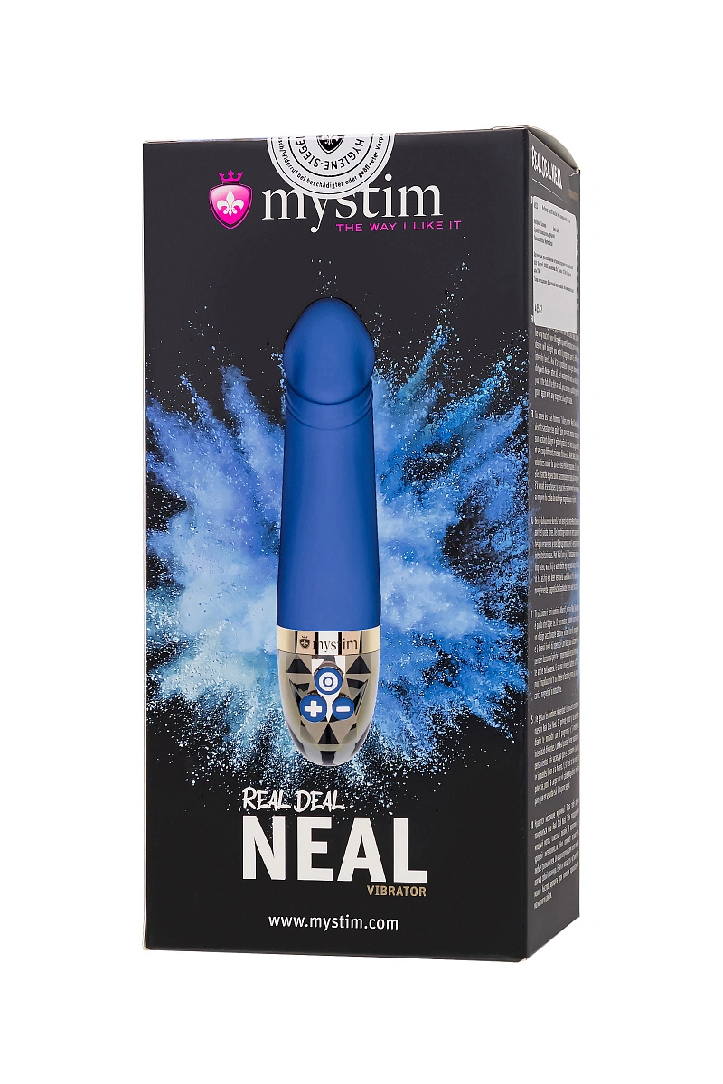 Вибратор Mystim Real Deal Neal силикон,синий, 16,5 см