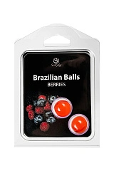 Массажное масло SECRET PLAY BRAZILIAN BALLS, ягоды, 2 х 4 гр