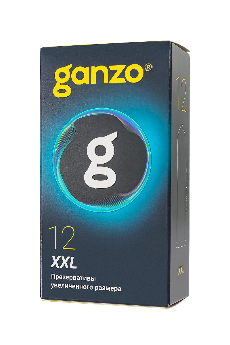 Презервативы  GANZO XXL увеличенные, латекс, 19 см, 5,5 см, 12 шт.