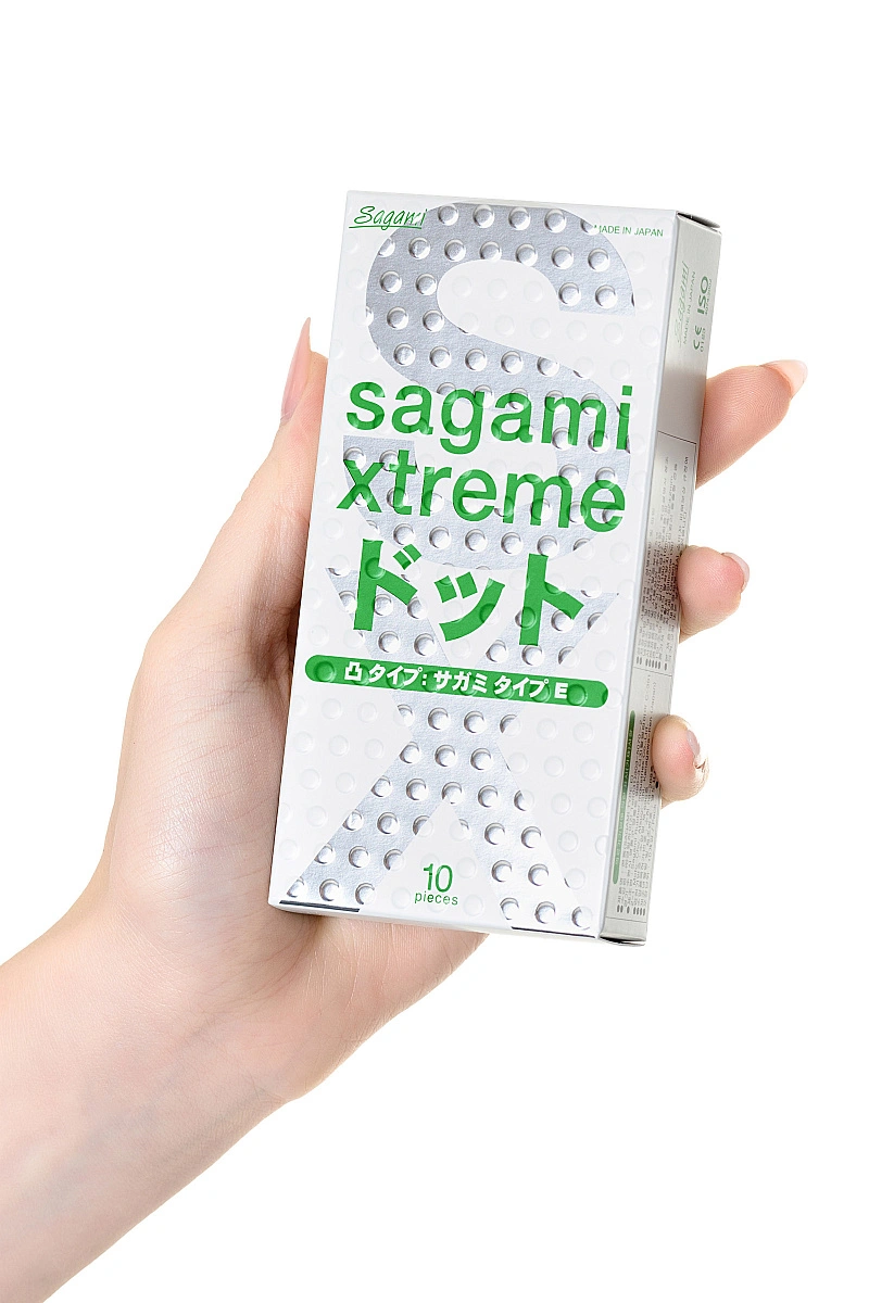 Презервативы Sagami, xtreme, type-e, латекс, 18,5 см, 5,2 см, 10 шт.