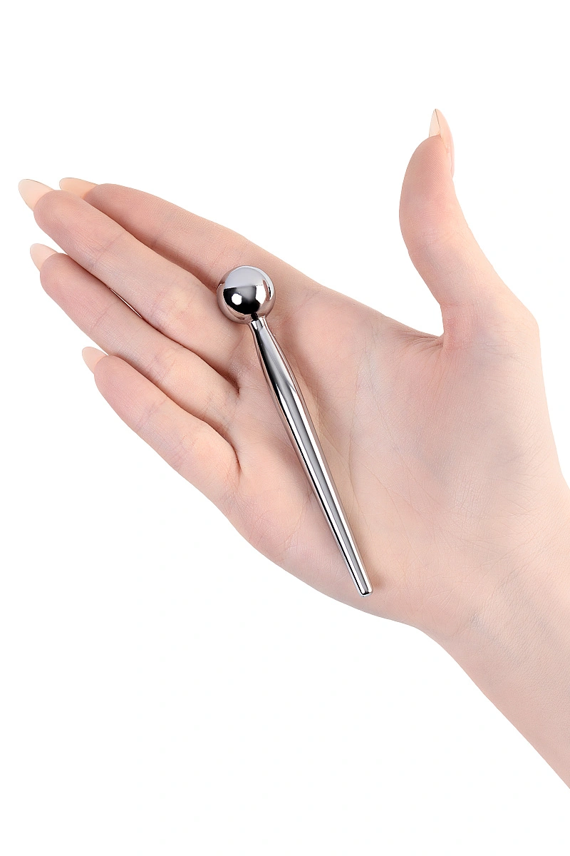 Уретральный плаг TOYFA Metal с ограничителем-шариком, серебряный