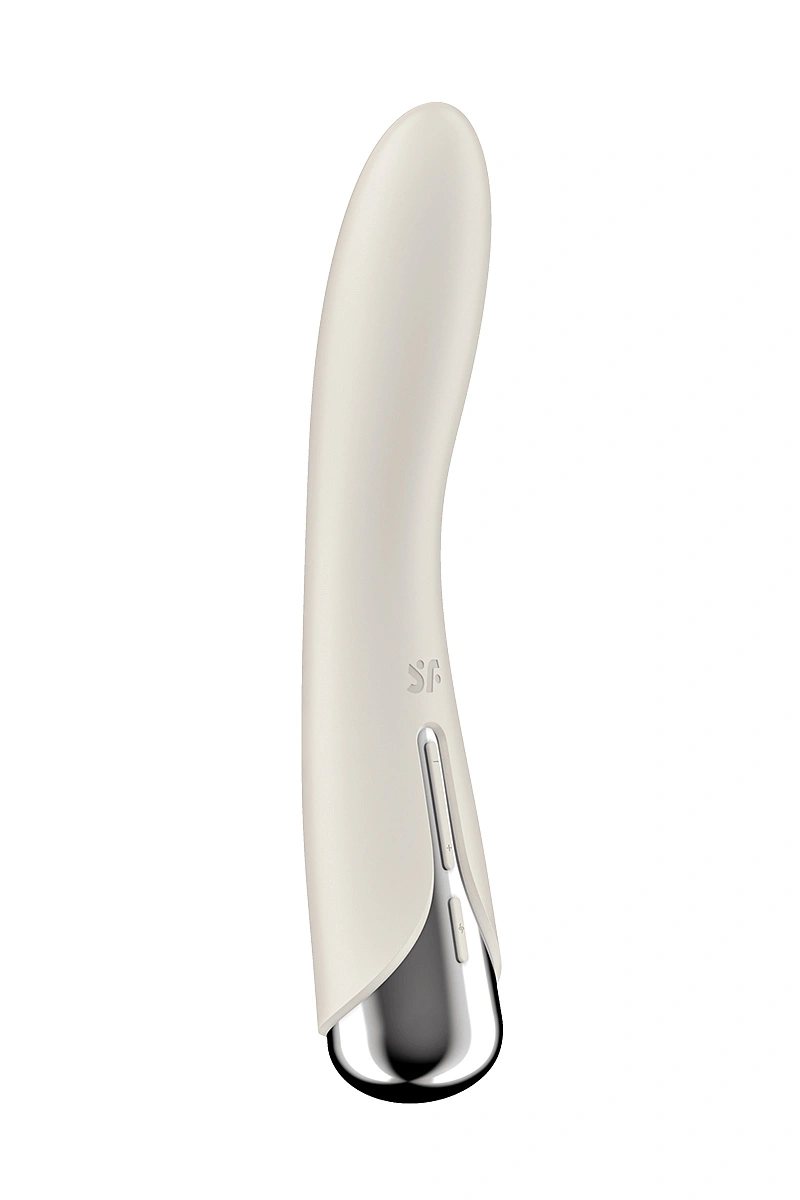 Вибратор для точки G  с ротацией Satisfyer Spinning Vibe 1, силикон, бежевый, 17,8 см