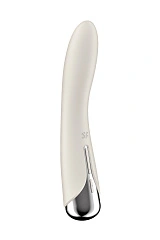 Вибратор для точки G  с ротацией Satisfyer Spinning Vibe 1, силикон, бежевый, 17,8 см