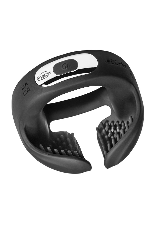 Эрекционное виброкольцо для члена и мошонки MALESATION Vibro Ball Ring, силикон, черный