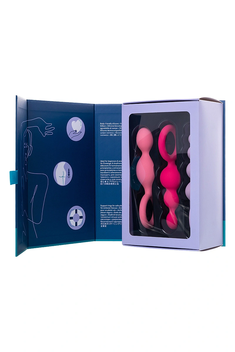 Набор анальных плагов Satisfyer Booty Call colored 3 шт, силикон, ассорти, 13,5 см