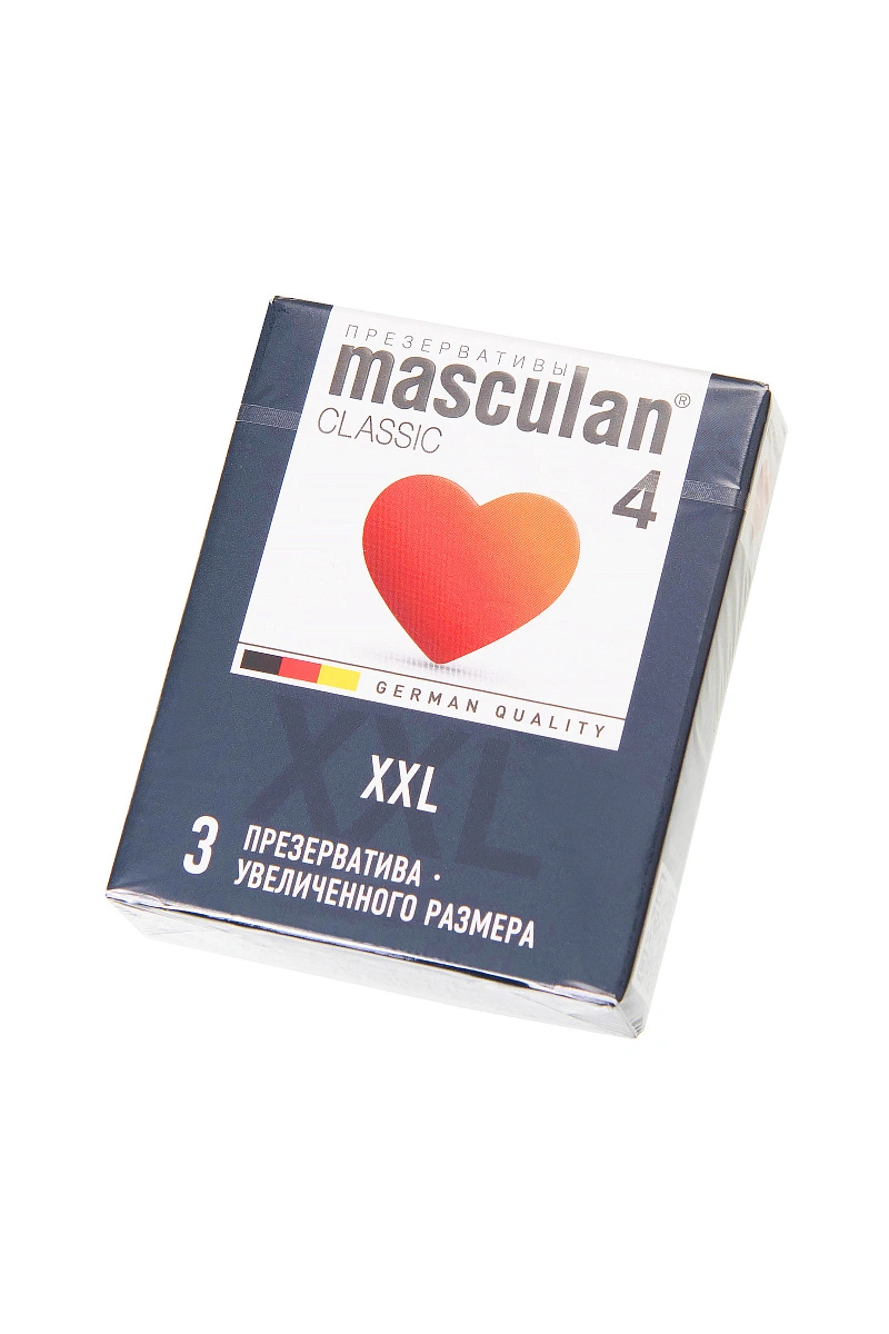 Презервативы Masculan, сlassic 4, XXL, латекс, увеличенного размера, розовый, 20 см, 5,5 см, 3 шт.