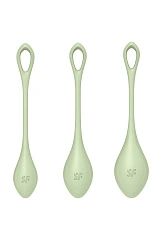 Набор вагинальных шариков Satisfyer YONI Power 2, силикон, светло-зеленый