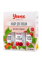 Набор гелей-смазок Yovee для любви (721002+721004+721008), вкус (малина+клубн+клубника/дыня), 3х50мл