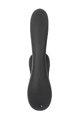 Вибратор с клиторальным стимулятором Satisfyer Double Flex Connect App, черный, силикон, 20 см