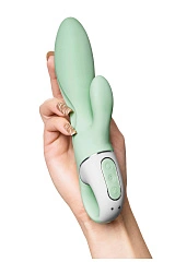 Вибратор с расширением Satisfyer Air Pump Bunny 5+ Connect App, силикон, мятный, 10 см