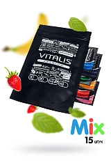 Презервативы Vitalis, premium, микс, 18 см, 5,3 см, 15 шт.