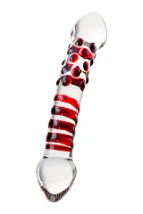 Двусторонний фаллоимитатор Sexus Glass, стекло, прозрачный, 21 см