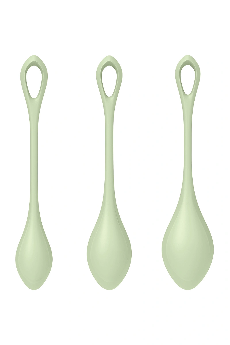 Набор вагинальных шариков Satisfyer YONI Power 2, силикон, светло-зеленый